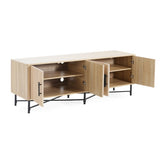 Functional 4-Door TV Cabinet 2 Storage Spaces, Adjustable Shelves, Ideal for Living Room N779P296236N