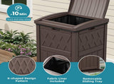32 Gallon Outdoor Trash Can, Waterproof Resin Garbage Bin with Lid & Drip Tray for Porch Backyard 77315868
