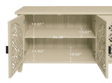 Hollowed-out Cabinet with 4 Doors, American Furniture, Suitable for Bedroom, Living Room, Study W688P238047