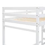 ZNTS Twin Size High Loft Bed with Ladder landing Platform, Ladders, Guardrails,White W504119725