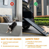 ZNTS 63" Pet Ramp,Upgrade Folding Pet Ramp Portable Dog Ramp with Steel Frame 74599686