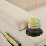 beige color knock down 3-seat combo sofa with storage ottoman for living room apartment bedroom and W2603P171561
