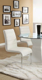 ZNTS Contemporary White Padded Leatherette 2pc Side Chairs Set of 2 Chairs Kitchen Dining Room Metal B01158418