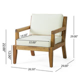 Outdoor Acacia Wood Patio Club Chair, Patio Furniture,Waterproof Thick Cushion Deep Seating for 70787.00BGE