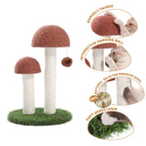 ZNTS Cat Scratching Post Mushroom Claw Scratcher with Natural Sisal Ropes Interactive Dangling Ball for 03002290