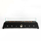 28 inch Tabletop Fire Pit, Propane Gas Fire Pit with Quick Connect Joint, Glass Wind Guard and Lava W853P143553