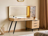 Vanity Desk with Mirror and Lights, Makeup Vanity Desk with Power Outlet, Makeup Desk with 5 55215204