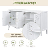 TREXM Retro Sideboard door with Circular Groove Design Round Metal Door Handle for Entrance, Dinning WF307723AAK