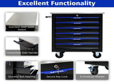 6 DRAWERS MULTIFUNCTIONAL TOOL CART WITH WHEELS-BLACKBLUE 29251477
