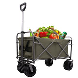 ZNTS Outdoor Garden Park Utility kids wagon portable beach trolley cart camping foldable with big wheels W321P206635