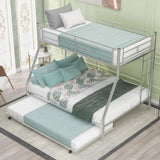 ZNTS Twin over Full Bed with Sturdy Steel Frame, Bunk Bed with Twin Size Trundle, Two-Side Ladders, 22027007