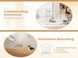 6-Panel Expandable Safety Gate , 270&deg Rotatable Baby/Pet Barrier for Fireplace Stairway 24905084