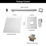 Shower Faucet Set,,Shower System with 10-Inch Rainfall Shower Head and Shower Valve, Brushed Nickel W1243102464