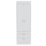 Lisboa Armoire, Rod, Double Door, Two Drawers, Metal Handles White B200P242411