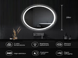 28"x28" Round LED Bathroom Mirror with Anti-Fog, Dimmable Front and Backlit Lighting, 3 Color 46490029