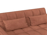 Corduroy Double Sleeper Sofa With Pull-Out Bed, 2 Pillows & Side Storage Pocket 16204161