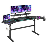 Techni Sport TS911D Gaming Desk with Shelves & Accessory Holder, Black B031P269895