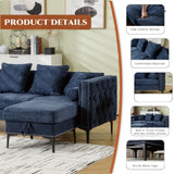 L Shaped Sectional Sofa , Convertible Storage Ottoman,Chenille ,Square W2108P191312
