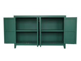 59"Green Accent Cabinet with 4 Doors, Mid Century Modern Pantry Wood Buffet Media W2295P294587