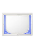 ZNTS ACME Tarian Mirror w/LED, Pearl White Finish BD02319