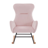 ZNTS Pink velvet rocking chair W58872238