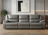 Gray Leather Reclining Sofa Luxury Comfort Upholstered Modern Living Room Furniture 1pc 3-Seater B011P609076