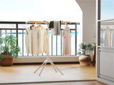Foldable Bamboo Clothes Drying Rack with 40 Hanger Slots, Space Saving Laundry Drying Stand for 84813643