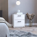 Trivor 2 Drawers Nightstand , End Table, Side Table Metal Handles -White B20092135