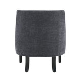 Modern Traditional Accent Chair Black Chenille Upholstery Button Tufted Solid Wood 1pc Living Room B011P182658