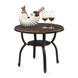 ZNTS Cast Aluminum Outdoor Side Table, Anti-Rust Outdoor Round End Table, Patio Coffee Bistro Table for 65174540