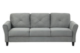 Fashionable living room sofa for 3 people, gray fabric W1927113300