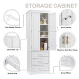 ZNTS Tall Storage Cabinet with Three Drawers for Bathroom/Office, White WF299282AAK