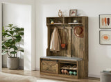 Light brown, Column Coat Rack with Storage Shoe Cabinet 61909411