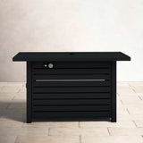 Steel Propane/Natural Gas Outdoor Fire Pit Table with Lid B120142325