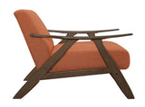 Modern Home Furniture Orange Color Fabric Upholstered 1pc Accent Chair Cushion Back and Seat Walnut B01172865