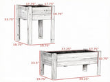 Set of 3 Natural Wooden Elevated Planter Boxes with Legs & Liner for Vegetables, Herbs & Flowers 36918685