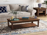 48 inch Coffee Table, No Assembly Required, Whiskey Finish B108P160191