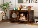 2-in-1 Dog Crate End Table - Rustic Brown, 88lbs Capacity, Farmhouse Style, 32.5"x18.5"x23.5" 48731244