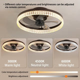 ZNTS Ceiling Fans with Lights, Minimalist Ring Led Chandelier Fan with Remote Control Modern Ceiling Lamp W1340121803