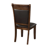 ZNTS Classic Light Rustic Brown Finish Wooden Side Chairs 2pc Set Upholstered Seat Back Casual Dining B01156049