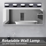 (Same as W1340110593/L2009) LED Modern Black 5-Light Vanity Lights Fixtures Over Mirror Bath Wall W1340P206811
