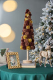 8.7x8.7x31.5" Tall Tree Christmas Table Decor, Coffee Multi W2078P256556