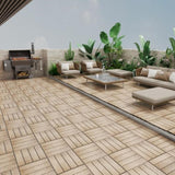 Patio Floor Tiles Pack of 22 WPC Wood-Plastic Composite Patio Deck Tiles DIY Interlocking Decking W206P201290