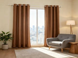 52 x 84 Inch Natural Linen Curtains 2 Panels Set Grommet Light Filtering Burlap Drapes 38861439
