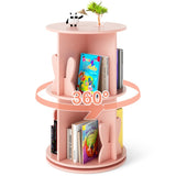 2-Tier Kids Rotating Bookshelf - 360&deg Display for Books/Toys, Bunny Baffles Child-Friendly 21123469