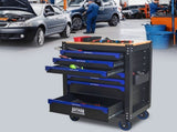 30-inch 7-drawer Wood-top Practical Rolling Steel Tool Cart, With Handle and Wheels, Storage Cabinet 73850984