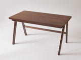 100% Solid Rubber Wood Computer Desk, Retro Walnut Writing Desk with Drawer, Sturdy A-Frame Leg, 01637992