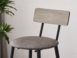 Bar Table Set with 2 Bar stools PU Soft seat with backrest, Grey, 43.31'' L x 15.75'' W x 35.43'' H. 50606660
