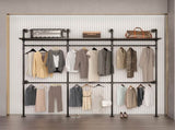 Industrial Pipe Clothing Rack, Reversible 118.3'' Clothes Rack for Hanging Clothes, Heavy Duty W1820P214612