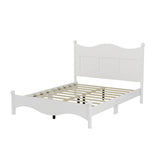 Queen Size Elegant Design Wood Platform Bed Frame,Retro Style Platform Bed with Wooden Slat N733P199703K